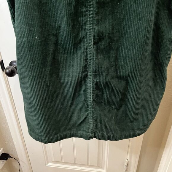 Karen Scott Hunter Green Corduroy Sleeveless Jumper Overall Dress Womens Size M - Picture 7 of 8